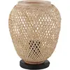 Image de Eglo Lampe de table de chevet Dembleby, lampe osier à poser au style vintage, naturel, bohème, luminaire en bois tressé en brun clair avec interrupteur, acier, douille E27