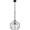 Image de Eglo Suspension Cottingham, 1 flamme, vintage, industriel, rétro, acier et corde naturelle, lampe salle à manger, salon, noir, naturel, douille E27, Ø 37 cm