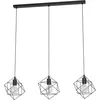 Image de Eglo Suspension Straiton, lampe suspendue vintage 3 flammes, style industriel, suspension en acier noir, lampe pour table à manger, lampe de salon suspendue avec douille E27, L 90,5 cm