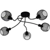 Image de Eglo Plafonnier Wrington 1, lampe de plafond 5 flammes vintage, industrielle, rétro, lampe de séjour en acier noir, lampe de cuisine, lampe de couloir avec douille E14