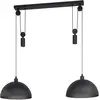 Image de Eglo Suspension Winkworth 1, 2 Ampoules Suspension Vintage, Industriel, Rétro, en Acier Noir, Lampe de Salle à Manger, Lampe de Salon Suspendue avec Douille E27
