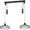 Image de Eglo Suspension Winkworth, lampe suspendue vintage à 2 flammes, style industriel et rétro, suspension en acier noir, lampe pour table à manger ou salon avec douille E27