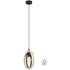 Image de Eglo Suspension Basildon, lampe suspendue vintage 1 flamme, style industriel rétro, suspension en acier et bois noir naturel, lampe de table à manger, lampe de salon suspendue avec douille E27