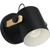 Image de Eglo Applique murale Hornwood, luminaire mural vintage de style industriel, lampe rétro en acier et bois, coloris noir, crème, marron, douille E27, certifiée FSC