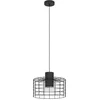 Image de Eglo Suspension luminaire Milligan, lustre chambre industriel, plafonnier salon ou salle à manger en métal noir, blanc, douille E27, Ø 38 cm