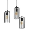 Image de Eglo Suspension luminaire Roccamena, plafonnier suspendu pour salle à manger, 3 lampes, lustre salon style industriel, métal noir, douille E27, Ø 61,5 cm