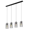 Image de Eglo Suspension luminaire Roccamena, plafonnier suspendu à 4 lampes, lustre salon et salle à manger, métal noir, style industriel, douille E27, 97,5 cm