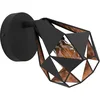 Image de Eglo Applique murale intérieure Carlton 7, luminaire d'intérieur avec spot orientable, lampe pour salon et couloir, métal noir et cuivre, douille E27