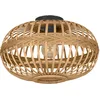 Image de Eglo Luminaire plafonnier Amsfield, lampe de plafond vintage, nature, bohème, hygge, éclairage de salon en acier noir et bois naturel, douille E27, Ø 45 cm