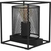 Image de Eglo Lampe de chevet Catterick, lampe à poser carrée au design industriel, lampe de table en métal noir, luminaire effet grillage pour salon et chambre, douille E27
