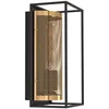Image de Eglo Applique murale Nohales, lampe de salon rectangulaire en grillage, luminaire intérieur pour chambre et couloir, métal noir et laiton, douille E27