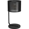 Image de Eglo Lampe de chevet Manby, luminaire à poser au design industriel, pour table en métal noir, effet grillage salon et chambre, douille E27