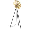Image de Eglo Lampadaire trépied Castanuelo, luminaire sur pied au design rétro, lampe de salon à pied en métal doré et noir, avec douille E27