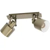 Image de Eglo Rail spot Southery, rampe de 2 spots orientables, barre de spots pivotants, plafonnier élégant en métal bruni, lampe de plafond avec douille E27
