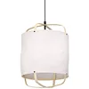 Image de Eglo Suspension luminaire Surfleet, lustre au design nature pour salon et salle à manger, plafonnier à suspendre, lampe de plafond en lin beige, bois bambou et métal noir, douille E27