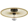 Image de EGLO Luminaire plafonnier Leominster, lampe de plafond ronde pour salon et couloir, métal noir et bambou naturel, douille E27, Ø 45 cm