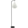 Image de Eglo Lampadaire Minting, lampe salon avec abat-jour origami, métal noir et papier blanc, hauteur 158,5 cm