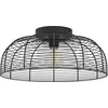 Image de Eglo Plafonnier Rinroe, lampe de plafond style industriel, spot de plafond rétro en métal et bois noir, luminaire de salon avec douille E27, Ø 45 cm