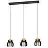 Image de Eglo Suspension luminaire Stillington 1, lustre à 3 lampes pour salon et salle à manger, FSC100HB, lampe de plafond suspendue, métal noir, douille E27, L 88 cm