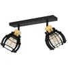 Image de Eglo Rail spot Stillington 1, rampe de 2 spots orientables, FSC100HB, barre de spots pivotants au style industriel, plafonnier en métal noir et bois naturel, lampe de plafond avec douille E27