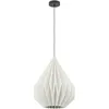 Image de Eglo Suspension luminaire Minting, lampe de plafond avec abat-jour plissé, lustre pour salon et salle à manger, métal noir et papier blanc, douille E27, Ø 45 cm