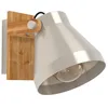 Image de Eglo Applique murale Cawton, lampe de lecture avec spot orientable, luminaire intérieur pour salon, chambre et couloir, bois flambé et acier, douille E27