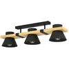 Image de Eglo Plafonnier Maccles, lampe de plafond rectangulaire à 3 spots, FSC100HB, luminaire en saillie pour chambre et salon, métal noir et laiton brossé, douille E27, 78 cm