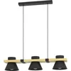 Image de Eglo Suspension luminaire Maccles, lustre naturel à 3 lampes pour salon et salle à manger, FSC100HB, lampe de plafond suspendue en bois et métal noir, douille E27, 78 cm