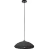 Image de Eglo Suspension luminaire Barlaston, lustre pour salon et salle à manger, lampe de plafond suspendue en tissu gris et métal noir, douille E27, Ø 45 cm