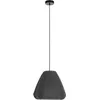 Image de Eglo Suspension luminaire Barlaston, lustre pour salon et salle à manger, lampe de plafond suspendue en tissu gris et métal noir, douille E27, Ø 35 cm
