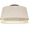 Image de Eglo Plafonnier Tabley, lampe de plafond au design naturel, luminaire en saillie pour chambre et salon, lin et bamboe, douille E27, Ø 38 cm