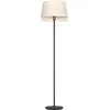 Image de Eglo Lampadaire Tabley, luminaire intérieur à pied, lampe de salon en métal noir avec abat-jour en bamboe et lin, éclairage avec douille E27, 150 cm