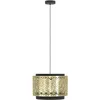 Image de Eglo Suspension luminaire Sandbach, lustre pour salon et salle à manger, lampe de plafond suspendue en métal noir et laiton, douille E27, Ø 42 cm