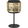 Image de EGLO Lampe de table Sandbach, lumière de chevet élégante, luminaire à poser pour salon et chambre, métal noir et laiton, douille E27