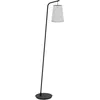 Image de Eglo Lampadaire Alsager, luminaire intérieur à pied, lampe de salon en métal noir avec abat-jour en feutre gris, éclairage avec douille E27, 170 cm