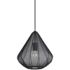 Image de Eglo Suspension luminaire Dolwen, lampe à susprendre pour table à manger, lustre chambre et salle à manger, abat-jour japonais en tissu et métal noir, douille E27, Ø 33,5 cm