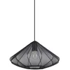 Image de Eglo Suspension luminaire Dolwen, lampe à susprendre pour table à manger, lustre chambre et salle à manger, abat-jour japonais en tissu et métal noir, douille E27, Ø 42,5 cm
