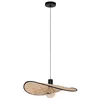 Image de Eglo Suspension luminaire Marywell, lampe de plafond suspendue au style japonais, lustre pour salle à manger, métal noir et bambou naturel, douille E27, 50 x 34,5 cm
