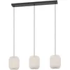 Image de Eglo Suspension luminaire Belgrave, lampe de plafond suspendue au style japonais, lustre pour salle à manger à 3 lampes, métal et papier en blanc, certifiée FSC, douille E27, 88 cm