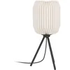 Image de Eglo Lampe de table trépied Belgrave, lampe de chevet au design japonais, luminaire tripode à poser pour salon et chambre à coucher, métal noir et papier blanc, FSC, douille E27