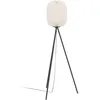 Image de Eglo Lampadaire trépied Belgrave, luminaire sur pied au design japonais, lampe de salon tripode en métal en noir et papier en blanc, FSC, douille E27