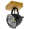 Image de Eglo Plafonnier Gatebeck, lampe de plafond 1 flamme vintage, industrielle, rétro, spot en acier noir et bois naturel, lampe salon, lampe cuisine avec douille E14