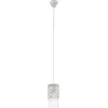 Image de Eglo Suspension Cardigan, lampe suspendue vintage 1 flamme, luminaire rétro en acier et verre gris-bleu, transparent, lampe de salle à manger, lampe de salon suspendue avec douille E27