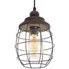 Image de Eglo Suspension Bampton, lampe suspendue 1 flamme style industriel, vintage, rétro, suspension en bois et acier, lampe de table à manger, lampe de salon suspendue en brun patiné, douille E27