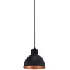Image de Eglo Suspension luminaire Truro 1, lustre suspendu style vintage, industriel et rétro, lampe de salle à manger en acier noir et cuivre, douille E27
