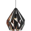 Image de Eglo Lustre CARLTON 1, 1 suspension à flamme vintage, lampe suspendue rétro en acier, couleur : noir, cuivre, douille : E27, Ø 31 cm