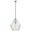 Image de Eglo Suspension luminaire Carlton 1, lustre suspendu vintage et rétro, lampe de salon et de salle à manger en acier couleur menthe, douille E27