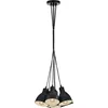 Image de Eglo Suspension Priddy, lampe suspendue vintage à 7 flammes au design industriel, luminaire rétro en acier, couleur : noir et blanc, douille : E27