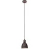 Image de Eglo Suspension Priddy 1, lampe suspendue vintage 1 flamme au design industriel, suspension rétro en acier, couleur : cuivre antique, douille : E27