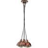 Image de Eglo Suspension Priddy 1, lampe suspendue vintage 7 flammes style industriel, suspension rétro en acier, couleur cuivre antique, douille E27